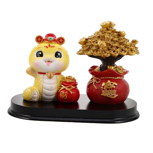 MAGICLULU Chinesische Statue Desktop Dekorative Harz Schlange Skulptur Handarbeit Sternzeichen Schlange Figur Home Decor MAGICLULU Chinesische Statue Desktop Dekorative Harz Schlange Skulptur Handarbeit Sternzeichen Schlange Figur Home Decor von MAGICLULU
