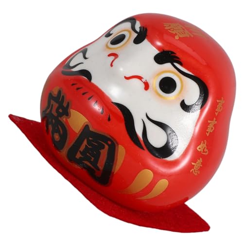 MAGICLULU Keramik Tischdekoration Japanische Figuren Statue Puppen Traditionelle Japanische Puppe Miniatur Japanische Puppenstatue Rote Keramik von MAGICLULU
