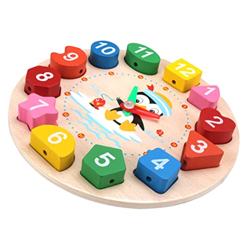 MAGICLULU Lernuhr aus Holz Pädagogisches Uhr Puzzle für Kleinkinder Pinguin Design Fördert Formen und Farbverständnis für Frühe Bildung MAGICLULU Lernuhr aus Holz Pädagogisches Uhr Puzzle für Kleinkinder Pinguin Design Fördert Formen und Farbverständnis für Frühe Bildung von MAGICLULU