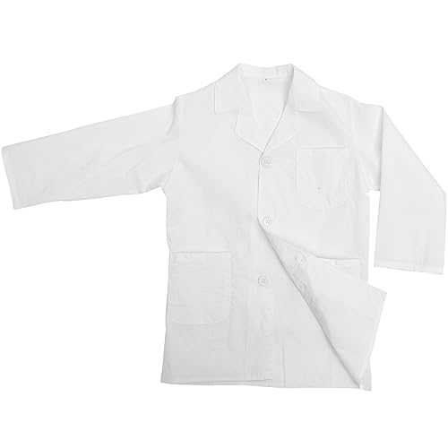 MAGICLULU Mantel Für Kinder Doktor Labormantel Ärzte Weiß Laborkostüm Unisex Labor Für Mädchen Und Jungen von MAGICLULU