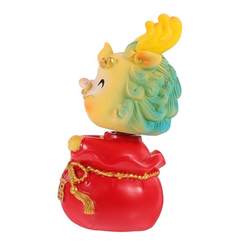MAGICLULU Mondneujahrs-Drachen-Maskottchen Kunstharz Drachenstatue Entzückende Schreibtischdekoration Drachenspielzeug von MAGICLULU