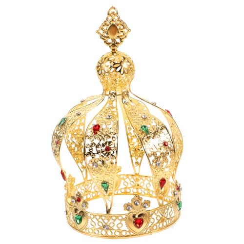 MAGICLULU Metall Tortendeko Verstellbare Party Kuchen Dekoration für Prinzessin Geburtstagsfeiern Königliche Kuchen Deko Goldfarbene Krone für Festliche Anlässe von MAGICLULU