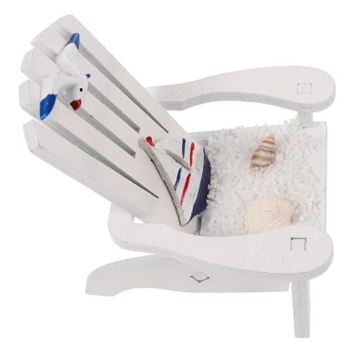 MAGICLULU Miniatur Holzstuhl Modell Strandkorb Dekoration Schreibtisch Ornament Mediterraner Stil Mini Lounge Sessel Zufällig Design von MAGICLULU