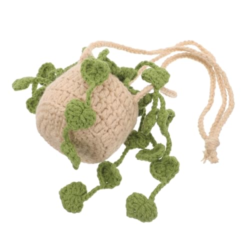 MAGICLULU Niedlicher Gehäkelter Auto Rückspiegel Anhänger Blumentopf Hängekorb Leichtes Car Pendant Deko für Frauen Schlüsselanhänger Tasche Zubehör MAGICLULU Niedlicher Gehäkelter Auto Rückspiegel Anhänger Blumentopf Hängekorb Leichtes Car Pendant Deko für Frauen Schlüsselanhänger Tasche Zubehör von MAGICLULU