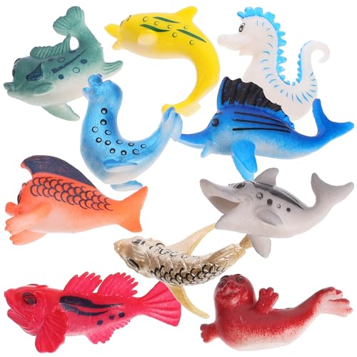 MAGICLULU Ozean-Meerestiere-Figuren 10-Teiliges Dehnbares Schwimmendes Gummi-Meerestier-Spielzeugset Realistische Mini-Lebensfigur Unter Dem Meer Für Die Badewanne Von Kleinkindern von MAGICLULU