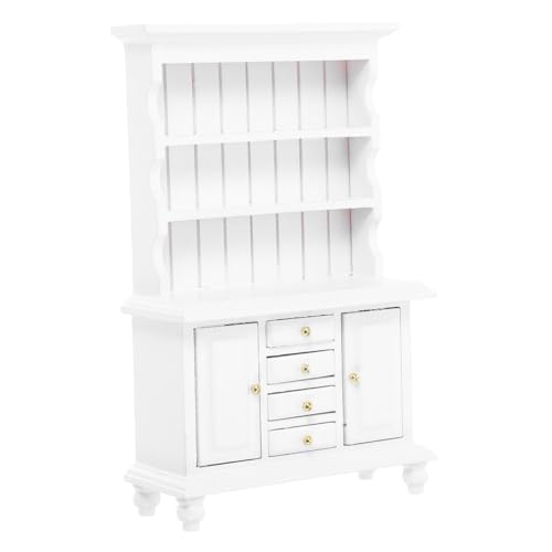 MAGICLULU Puppenhausmöbel Dolls House Bookshelf Miniatur -Bücherregalschrankmodell Mini-Bücherregal aus Holz winziges Kabinetthandwerk Miniaturmöbel Mini Regal winzige Möbel hölzern Weiß MAGICLULU Puppenhausmöbel Dolls House Bookshelf Miniatur -Bücherregalschrankmodell Mini-Bücherregal aus Holz winziges Kabinetthandwerk Miniaturmöbel Mini Regal winzige Möbel hölzern Weiß von MAGICLULU