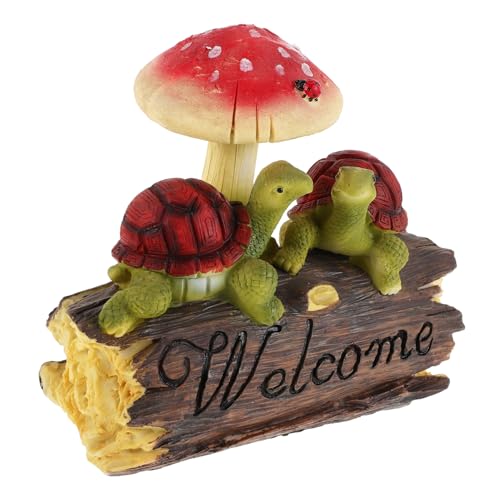 MAGICLULU Realistische Schildkröte Pilz Statue Harz Handwerk Outdoor Decor Ornament Für Garten Balkon von MAGICLULU