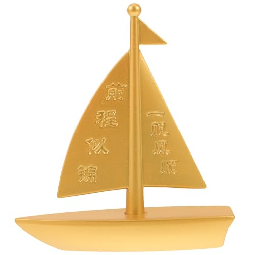 MAGICLULU Sailboat Model aus Messing Nautische Dekoration für Zuhause und Büro Segelboot als Tischornament Kreative Wohnkultur für Wohnzimmer Schlafzimmer und von MAGICLULU