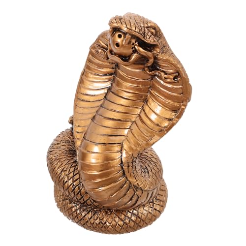 MAGICLULU Schlangen-Ornamente Reptilienspielzeug ausgestopft Jahr der Schlangenfigur goldene Schlangenstatue riesiges Kuscheltier Schlangenskulptur Harzdekoration Harzhandwerk Dark Brown von MAGICLULU
