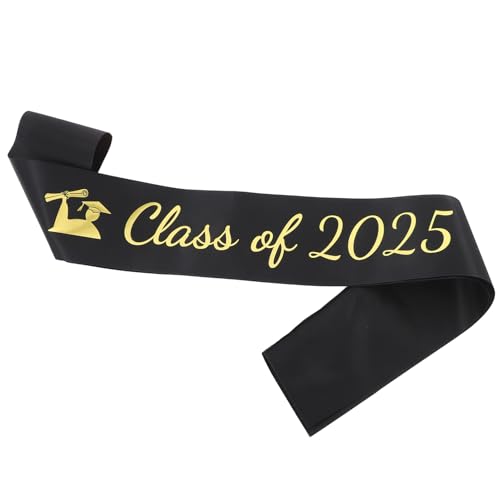 MAGICLULU Senior Sash 2025 Klasse Von 2025 Sash -Abschlussschärfe Mit Goldenen Glitzer Schwarzen Flügel Cheerleader Sash Graduation Belt Für Abschlusspartyzubehör von MAGICLULU