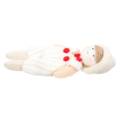 MAGICLULU Strickmützen Puppenspielzeug Niedliche Handgefertigte Marionette für Langlebige Puppendoll mit Feinen Details für Kreatives und Dekoration Weiße Ausführung von MAGICLULU