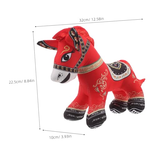 MAGICLULU Weiches Plüschpferd Chinesisches Tierkreis Maskottchen Kuscheltier Leichtes Stofftier Für Neujahrsdekoration Glücksbringer Geschenk von MAGICLULU