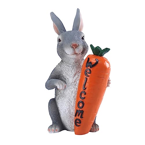 MAGICLULU Handbemalte Figurine Ornament Osterhase Dekorative Handwerk Hof Dekorative Handwerk von MAGICLULU