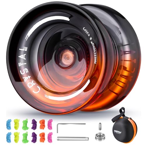 MAGICYOYO Crystal Yoyo K2, Profi JoJo für Kinder und Anfänger, Trick JoJo mit Leerlauf und Kugellager, Magic Jo Jo für Responsive und Unresponsive, mit 12 Schnur, Koffer, Zubehör von MAGICYOYO