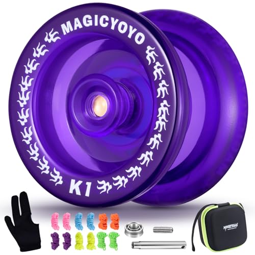 MAGICYOYO JoJo K1 Responsive Yoyo für Kinder und Anfänger, Upgraded Dual-Mode JoJo für Fortgeschrittene, einschließlich unresponsives Bearing, JoJo-Storage-Case, 12 Yo Yo Strings, Jo Jo Glove (Lila) MAGICYOYO JoJo K1 Responsive Yoyo für Kinder und Anfänger, Upgraded Dual-Mode JoJo für Fortgeschrittene, einschließlich unresponsives Bearing, JoJo-Storage-Case, 12 Yo Yo Strings, Jo Jo Glove (Lila) von MAGICYOYO