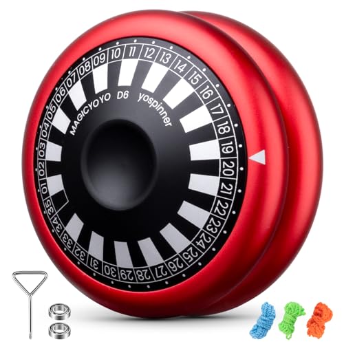 MAGICYOYO JoJo Kinder D6 YOSPINNER, 6-in-1 Responsive JoJo mit Vielseitigen Spielmodi, 2A Metall Jo Jo für Finger Spin, Profi Jo-Jo mit Leerlauf, Magic Yoyo Spielzeug für Kinder und Erwachsene von MAGICYOYO