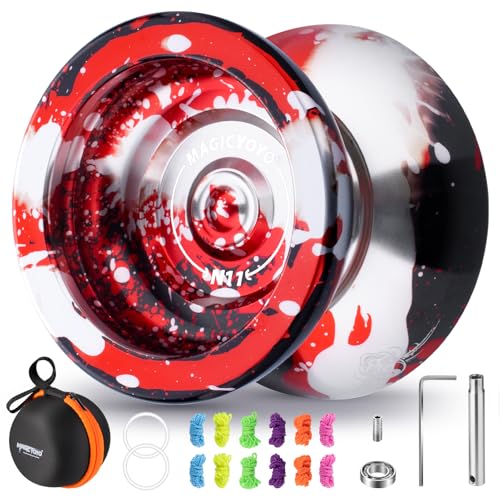 MAGICYOYO N11 Profi JoJo, 2 In 1 Trick JoJo mit Leerlauf und Kugellager, Festliches Schädel Design, Responsive & Unresponsive Yoyo für Erwachsene, Magic Jo Jo mit 12-Saiten, Gewichtsring, Lager Kit von MAGICYOYO
