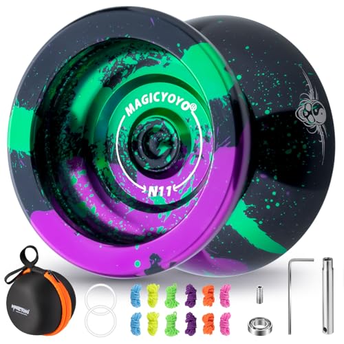 MAGICYOYO N11 Profi JoJo, Trick JoJo mit Leerlauf und Kugellager, Festliches Schädel Design, Metall Responsive & Unresponsive Yoyo für Erwachsene, Magic Jo Jo mit 12-Saiten, Gewichtsring, Lager Kit MAGICYOYO N11 Profi JoJo, Trick JoJo mit Leerlauf und Kugellager, Festliches Schädel Design, Metall Responsive & Unresponsive Yoyo für Erwachsene, Magic Jo Jo mit 12-Saiten, Gewichtsring, Lager Kit von MAGICYOYO