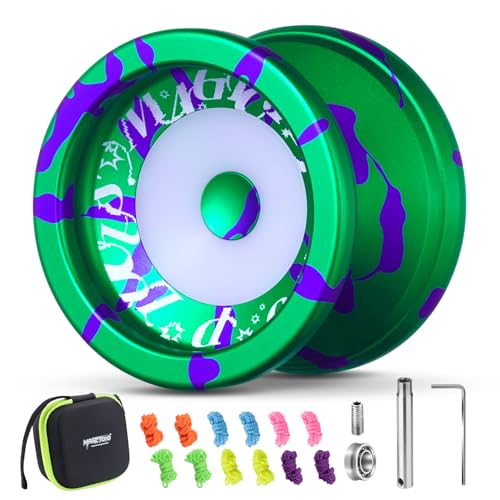 MAGICYOYO Profi JoJo V6S Locus, Neospin JoJo mit Leerlauf und Kugellager, Trick Jo Jo für Kinder und Anfänger, Doppelzweck Unresponsive Yoyo Spielzeug, mit 12 Saiten, Lagersatz, Gehäuse (Grün Lila) MAGICYOYO Profi JoJo V6S Locus, Neospin JoJo mit Leerlauf und Kugellager, Trick Jo Jo für Kinder und Anfänger, Doppelzweck Unresponsive Yoyo Spielzeug, mit 12 Saiten, Lagersatz, Gehäuse (Grün Lila) von MAGICYOYO
