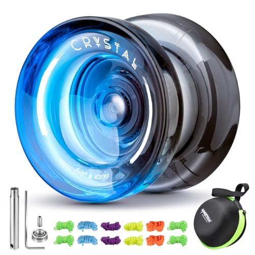 MAGICYOYO Responsive Yoyo for Kids K2 Crystal Black Blue, 2 in 1 - Responsive and Unresponsive Yo Yo, Finger Spin Trick Yoyo with Unresponsive Bearing, 12 Strings, Yo-Yo Bag, Tool & Accessories MAGICYOYO Responsive Yoyo for Kids K2 Crystal Black Blue, 2 in 1 - Responsive and Unresponsive Yo Yo, Finger Spin Trick Yoyo with Unresponsive Bearing, 12 Strings, Yo-Yo Bag, Tool & Accessories von MAGICYOYO