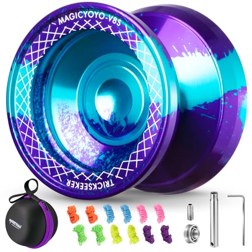 MAGICYOYO V8S JoJo für Kinder ab 8 Jahren - Profi Finger-Spin Yoyo für Anfänger & Fortgeschrittene, 2-in-1 JoJo (Responsive & unresponsive), Trick-JoJo inkl. 12 Schnüren & Tasche von MAGICYOYO