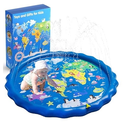 MAGIFIRE Splash Pad, Sprinkler für Kinder & Baby Pool 3-in-1 170,2 cm Wasserspielzeug Geschenke für 1 2 3 4 5 Jahre alte Jungen Mädchen Kleinkind Splash Play Matte (Karte) von MAGIFIRE