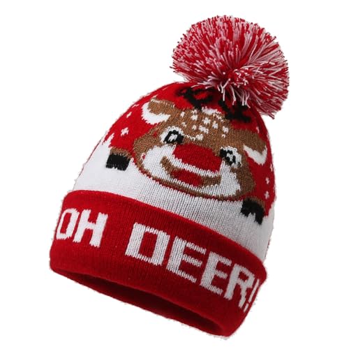 MAGIMODAC Weihnachtsmütze Kinder Weihnachten Wintermütze Lustig Xmas Gestrickte Beanie Mütze Christmas Strickmütze Warm Weihnachtshut mit Stickerei Junge Mädchen Rot Rentier Bunte Kugel MAGIMODAC Weihnachtsmütze Kinder Weihnachten Wintermütze Lustig Xmas Gestrickte Beanie Mütze Christmas Strickmütze Warm Weihnachtshut mit Stickerei Junge Mädchen Rot Rentier Bunte Kugel von MAGIMODAC