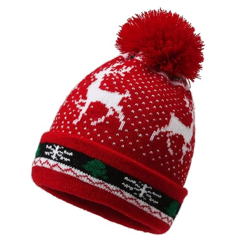MAGIMODAC Weihnachtsmütze Kinder Weihnachten Wintermütze Lustig Xmas Gestrickte Beanie Mütze Christmas Strickmütze Warm Weihnachtshut mit Stickerei Junge Mädchen Rot Sikahirsch MAGIMODAC Weihnachtsmütze Kinder Weihnachten Wintermütze Lustig Xmas Gestrickte Beanie Mütze Christmas Strickmütze Warm Weihnachtshut mit Stickerei Junge Mädchen Rot Sikahirsch von MAGIMODAC