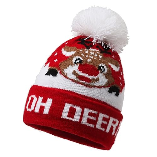 MAGIMODAC Weihnachtsmütze Kinder Weihnachten Wintermütze Lustig Xmas Gestrickte Beanie Mütze Christmas Strickmütze Warm Weihnachtshut mit Stickerei Junge Mädchen Rot Weißer Ball mit Rentier MAGIMODAC Weihnachtsmütze Kinder Weihnachten Wintermütze Lustig Xmas Gestrickte Beanie Mütze Christmas Strickmütze Warm Weihnachtshut mit Stickerei Junge Mädchen Rot Weißer Ball mit Rentier von MAGIMODAC