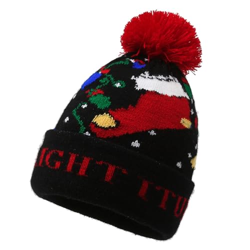 MAGIMODAC Weihnachtsmütze Kinder Weihnachten Wintermütze Lustig Xmas Gestrickte Beanie Mütze Christmas Strickmütze Warm Weihnachtshut mit Stickerei Junge Mädchen Schwarz Weihnachtsstrumpf MAGIMODAC Weihnachtsmütze Kinder Weihnachten Wintermütze Lustig Xmas Gestrickte Beanie Mütze Christmas Strickmütze Warm Weihnachtshut mit Stickerei Junge Mädchen Schwarz Weihnachtsstrumpf von MAGIMODAC