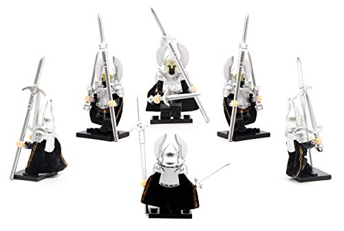 Legos-kompatibles Gondor Brunnenwächter-Figur mit Kriegsausrüstung, die mit dem großen Markenbausbau kompatibel ist von Magma Brick