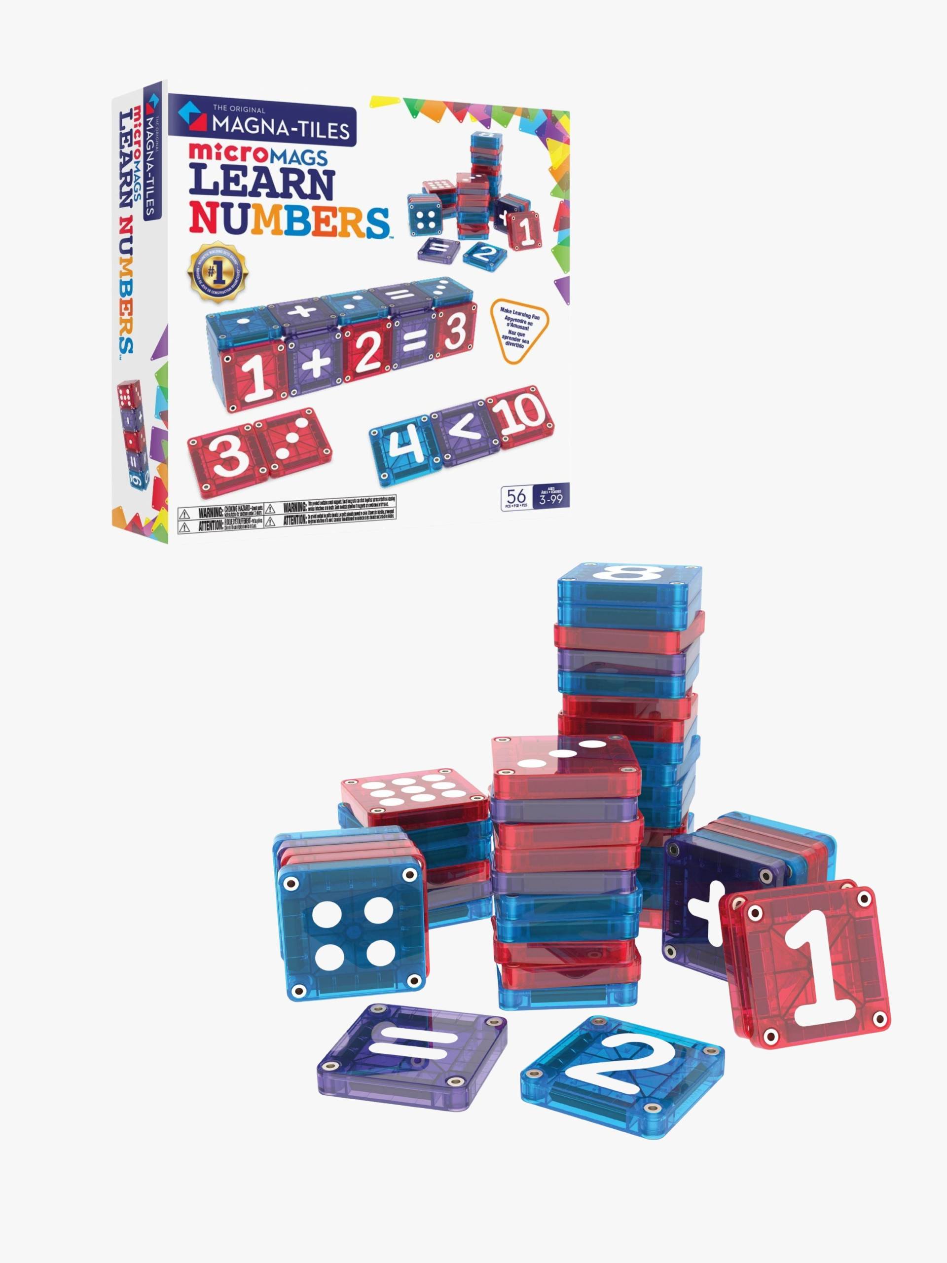 MAGNA-TILES MicroMAGS Zahlen Lernen Bauset 56 Teile von MAGNA-TILES