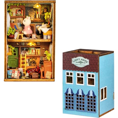 MAGQOO DIY Miniatur Puppenhaus Kit mit Möbeln Maßstab 1:100 Kreativer Raum Mini Holz Puppenhaus Zubehör DIY Miniaturhaus Kit (Lunas Apartment) von MAGQOO
