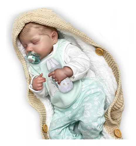 Reborn Puppe für Jungen aus weichem Silikon, Vinyl, 20 Zoll, 50 cm, magnetisch, mit hübschem Mund, realistischer Cuddly-Wecker, weicher Körper von MAIDEDOLL