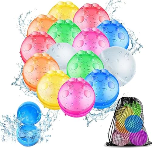 Wasserbomben Wiederverwendbar,12 Stück Wiederverwendbarer Magnetisch Wasserbomben,Kommt mit einer Netztasche zum einfachen Tragen von Wasserball,Für Schwimmbäder, Strände und Familienveranstaltungen Wasserbomben Wiederverwendbar,12 Stück Wiederverwendbarer Magnetisch Wasserbomben,Kommt mit einer Netztasche zum einfachen Tragen von Wasserball,Für Schwimmbäder, Strände und Familienveranstaltungen von MAIDETONG