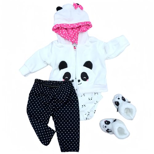 Konipl Reborn Baby Dolls Clothes 20 inch Outfit Accessories for 17-22 Inch Newborn Baby Doll Girl【Panda 4pcs Set 】 Konipl Reborn Baby Dolls Clothes 20 inch Outfit Accessories for 17-22 Inch Newborn Baby Doll Girl【Panda 4pcs Set 】 von MAIHAO