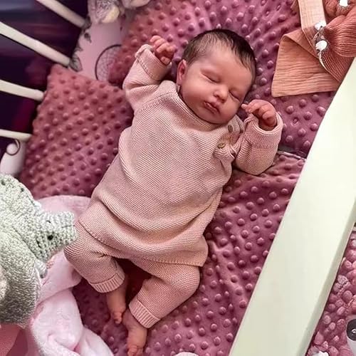 MAIHAO Reborn Babypuppen Mädchen 19 Zoll Handgemachte Waschbar Reborn Babys Weicher Vinylkörper mit anatomisch korrekter Reborn Puppe Sieht aus wie EIN echtes Baby (Geschlossene Augen Mädchen) von MAIHAO