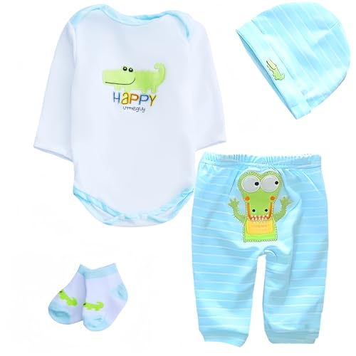 Reborn Babypuppen Kleidung Krokodile Outfit Zubehör Set Passend für 43-55 cm Reborn Puppen Mädchen & Jungen Babykleidung mit Hut Blau Reborn Babypuppen Kleidung Krokodile Outfit Zubehör Set Passend für 43-55 cm Reborn Puppen Mädchen & Jungen Babykleidung mit Hut Blau von MAIHAO
