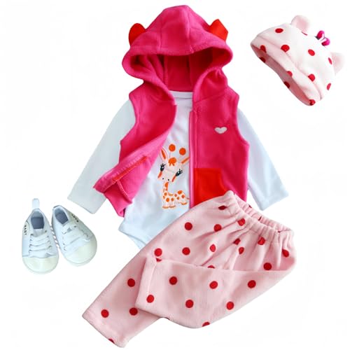 Reborn Puppenkleidung für 17-22 Zoll Neugeborene Babypuppenmädchen, Babypuppenkleidung Outfit-Zubehör passend für 43-55 Zoll Reborn-Babypuppenmädchen 【5-teiliges Set mit Giraffenmuster】 Reborn Puppenkleidung für 17-22 Zoll Neugeborene Babypuppenmädchen, Babypuppenkleidung Outfit-Zubehör passend für 43-55 Zoll Reborn-Babypuppenmädchen 【5-teiliges Set mit Giraffenmuster】 von MAIHAO
