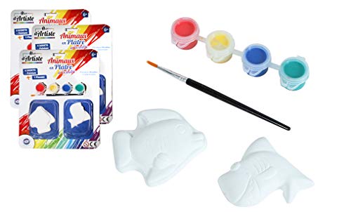 MAIN D'ARTISTE - Meereslebewesen zum Malen - Kreativität - 033888 - Malerei - Gips - Zufälliges Modell - Kinder Spielzeug - Kreativität - Handwerkliche Aktivitäten - Komplettes Set - Ab 6 Jahren von MAIN D'ARTISTE