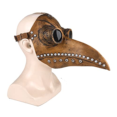 MAINOSHY Pest Arzt Kostüme Set, Pest Arzt Maske Vogel Schnabel Maske Schwarz Robe Mantel Top Hut Kreuz Halskette Balaclava Skepter Handschuhe Halloween Karneval Fancy Kleid Cosplay Steampunk Kostüm von MAINOSHY