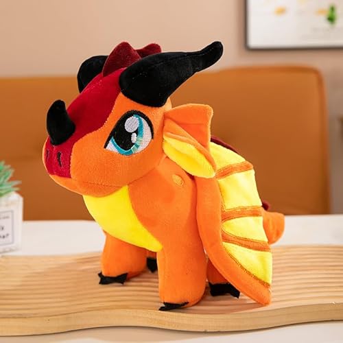 MAIPAI 30cm Flügel des Feuerdrachen Plüschtier,Weicher Regenflügel Drache Stofftier,Pterosaurier Plüsch Kissen,Fliegende Drachen Puppe Spielzeug für Fans Figur Geschenk (orange) von MAIPAI