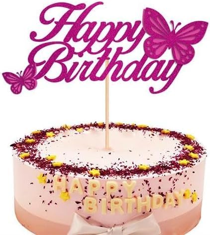 Schmetterlinge Torten Deko,Schmetterlinge kuchen deko,Tortendeko Schmetterling Happy Birthday Tortendeko Set Kuchen Deko für Mädchen,Valentinstag, Kinder, Hochzeit von MAIROX