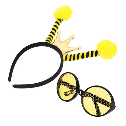 MAJORMENCH 1 Satz Bienen Haarreif Set mit Sonnenbrille Lustiges Kostümzubehör für Erwachsene für Karneval und Partys Langlebig und Praktisch Teiliges Set mit Gelben Accessoires MAJORMENCH 1 Satz Bienen Haarreif Set mit Sonnenbrille Lustiges Kostümzubehör für Erwachsene für Karneval und Partys Langlebig und Praktisch Teiliges Set mit Gelben Accessoires von MAJORMENCH
