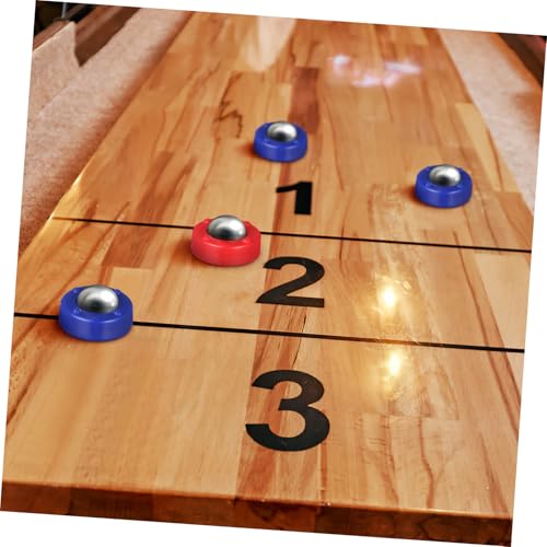 MAJORMENCH 16 Stück Teiliges Shuffleboard Zubehör mit Roten und Blauen Tischspiel Kugeln Langlebige Kunststoff und Stahlrollen Frei Gleitend für Tisch Curling und Interaktive Spielspaß von MAJORMENCH