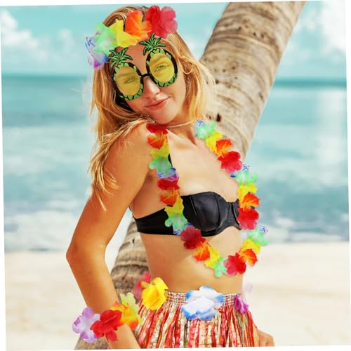 MAJORMENCH 1Satz Grasrock Blumenkranz Sonnenbrille für Frauen für Hawaii Mottoparty Strandfeiern und Sommerfestivals MAJORMENCH 1Satz Grasrock Blumenkranz Sonnenbrille für Frauen für Hawaii Mottoparty Strandfeiern und Sommerfestivals von MAJORMENCH