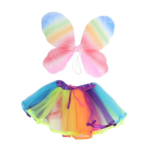 MAJORMENCH 1Satz Teiliges Kinderkostüm mit Regenbogen Flügeln Tutu Rock Fantasie Kostümzubehör für Karneval Fasching Besondere Anlässe MAJORMENCH 1Satz Teiliges Kinderkostüm mit Regenbogen Flügeln Tutu Rock Fantasie Kostümzubehör für Karneval Fasching Besondere Anlässe von MAJORMENCH