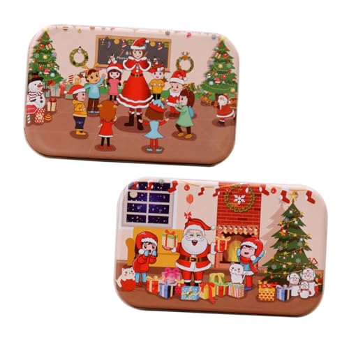 MAJORMENCH 2 Sätze Weihnachts-holzpuzzle aus Hochwertigem Holz Pädagogisches DIY Legespiel für Fördert Kreativität Logisches Denken und Eltern-Junge Mädchen-interaktion für Jungen und Mädchen von MAJORMENCH