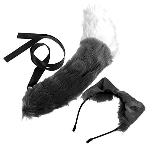 MAJORMENCH 2 Stück Fuchsohren Haarreif Set aus Weichem Kunstpelz Tierisches Cosplay Kostüm Zubehör mit Fuchsschwanz Unisex für Karneval Halloween Fasching Themen und Kostümpartys von MAJORMENCH