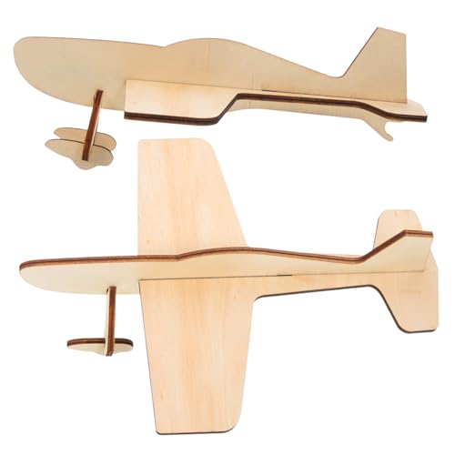MAJORMENCH 2 Stück Teiliges Holz Puzzle Flugzeug Modellbausatz für DIY Bausatz ohne Kleber Handliches Lernspielzeug Hand Auge koordination als für Jungen und Mädchen von MAJORMENCH